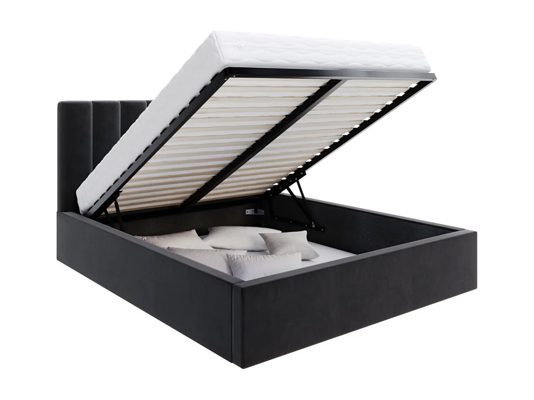 Lit coffre Colorado 140x200 - Sommier inclus Noir