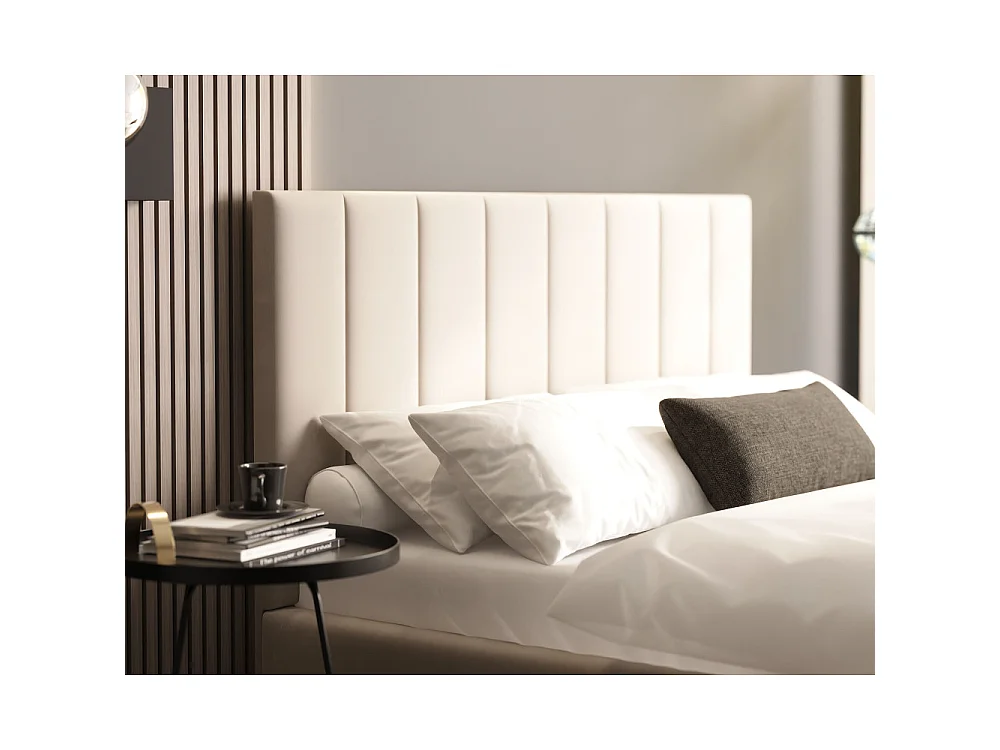 Lit coffre Colorado 140x200 - Sommier inclus Crème