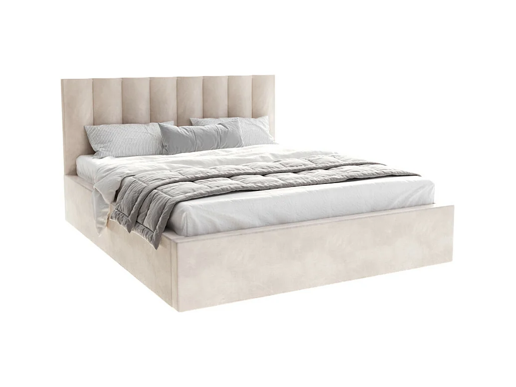 Lit coffre Colorado 140x190 - Sommier inclus Crème