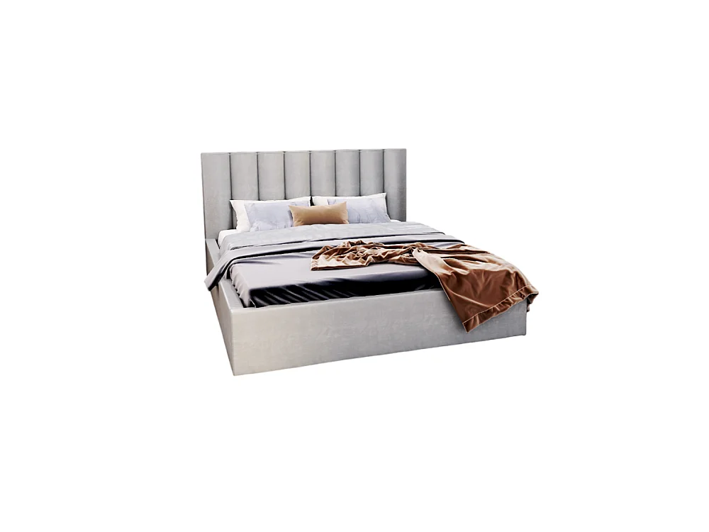 Lit coffre Colorado 140x190 - Sommier inclus Gris clair