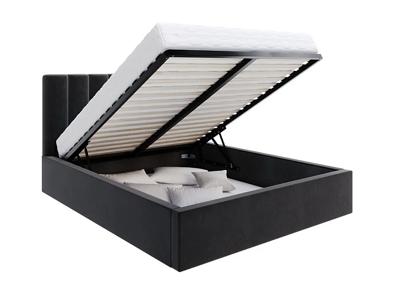 Lit coffre Colorado 140x190 - Sommier inclus Noir