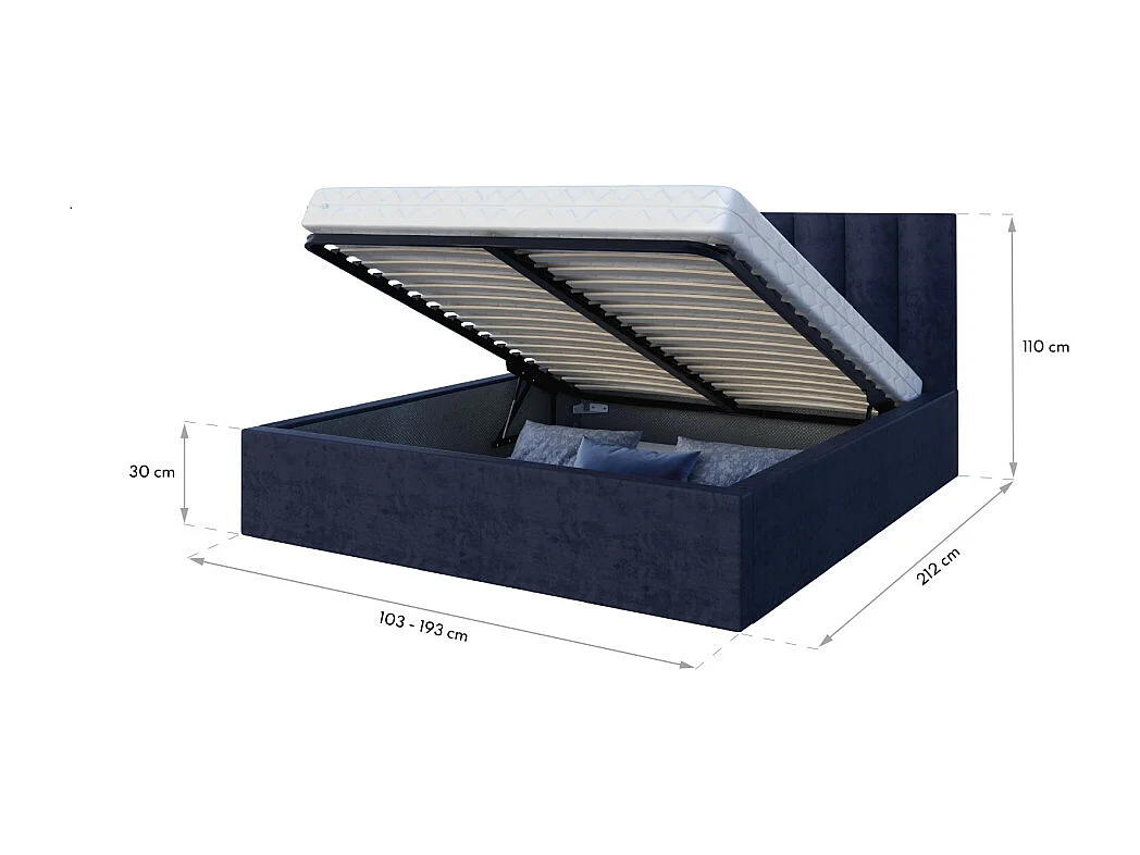 Lit coffre Colorado 140x200 - Sommier inclus Blanc