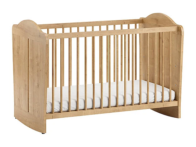 Chambre complète lit bébé 60x120 commode à langer et armoire 2 portes Megeve Bois