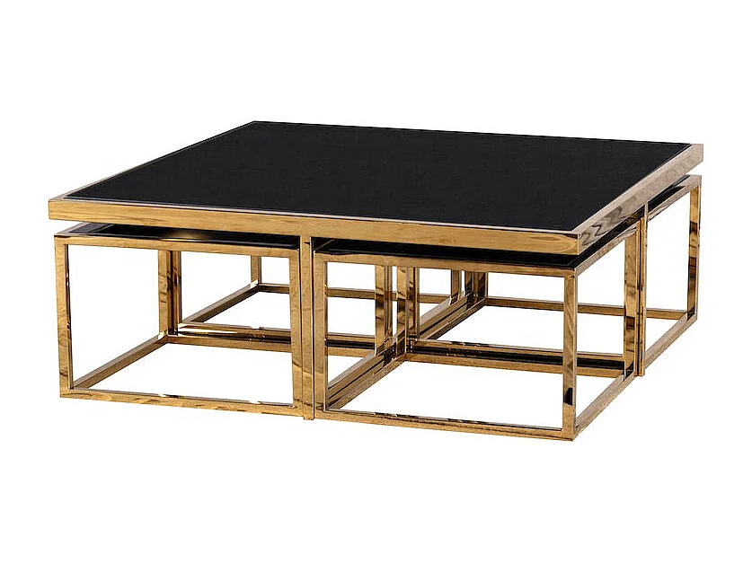 Table basse GOLDY - Verre - Noir