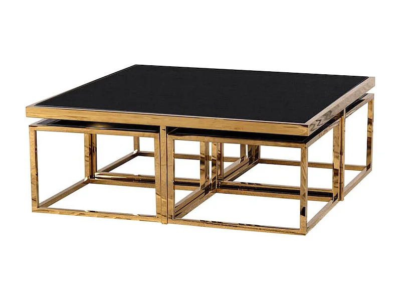 Table basse GOLDY - Verre - Noir