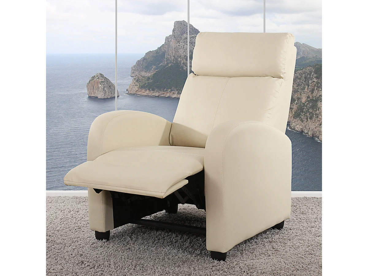 Fauteuil TV inclinable TV crème 72 x 92 x 105 cm 04_0002018