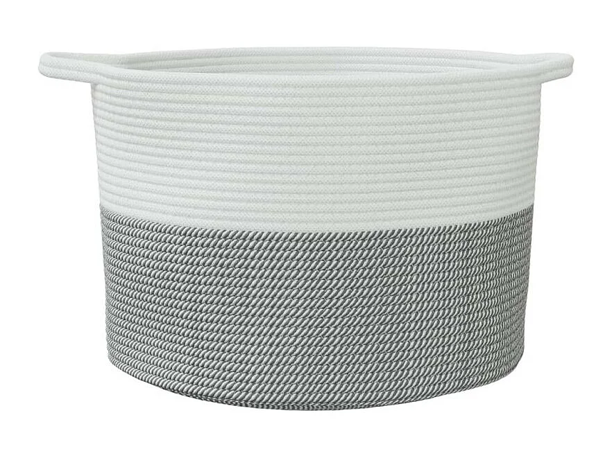 Wäschekorb Grau und Weiß Ø55x36 cm Baumwolle