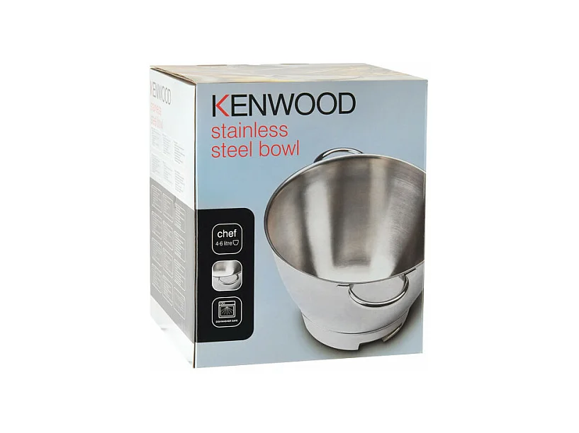 Edelstahlschüssel mit Griffen – KENWOOD – Chef Premier – Fassungsvermögen 4,6 l – Grau