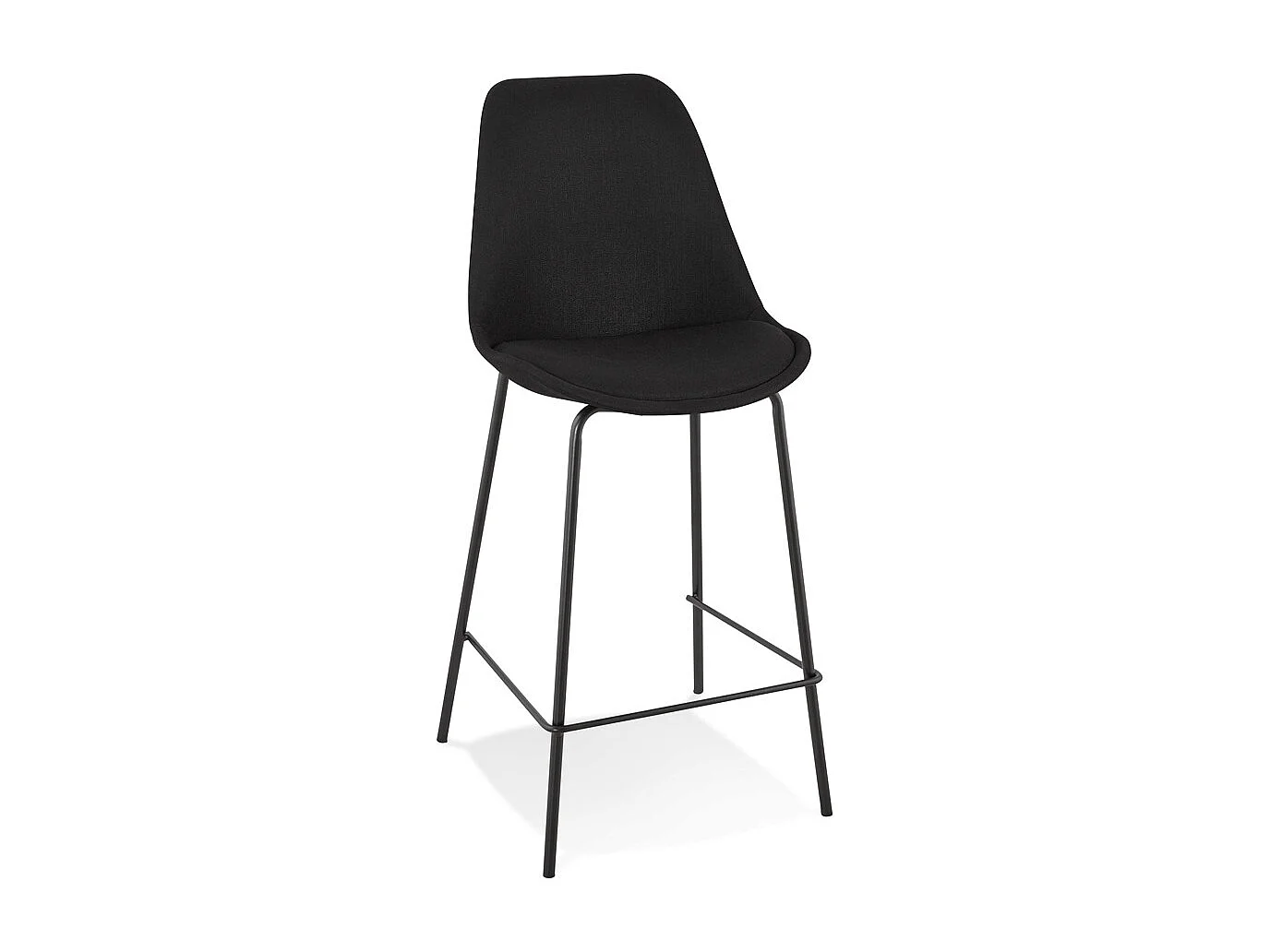 Tabouret de Bar en Tissu "Erich" 105cm Noir