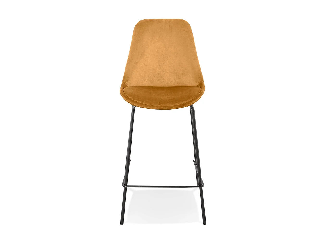 Tabouret de Bar en Velours "Lon" 105cm Moutarde