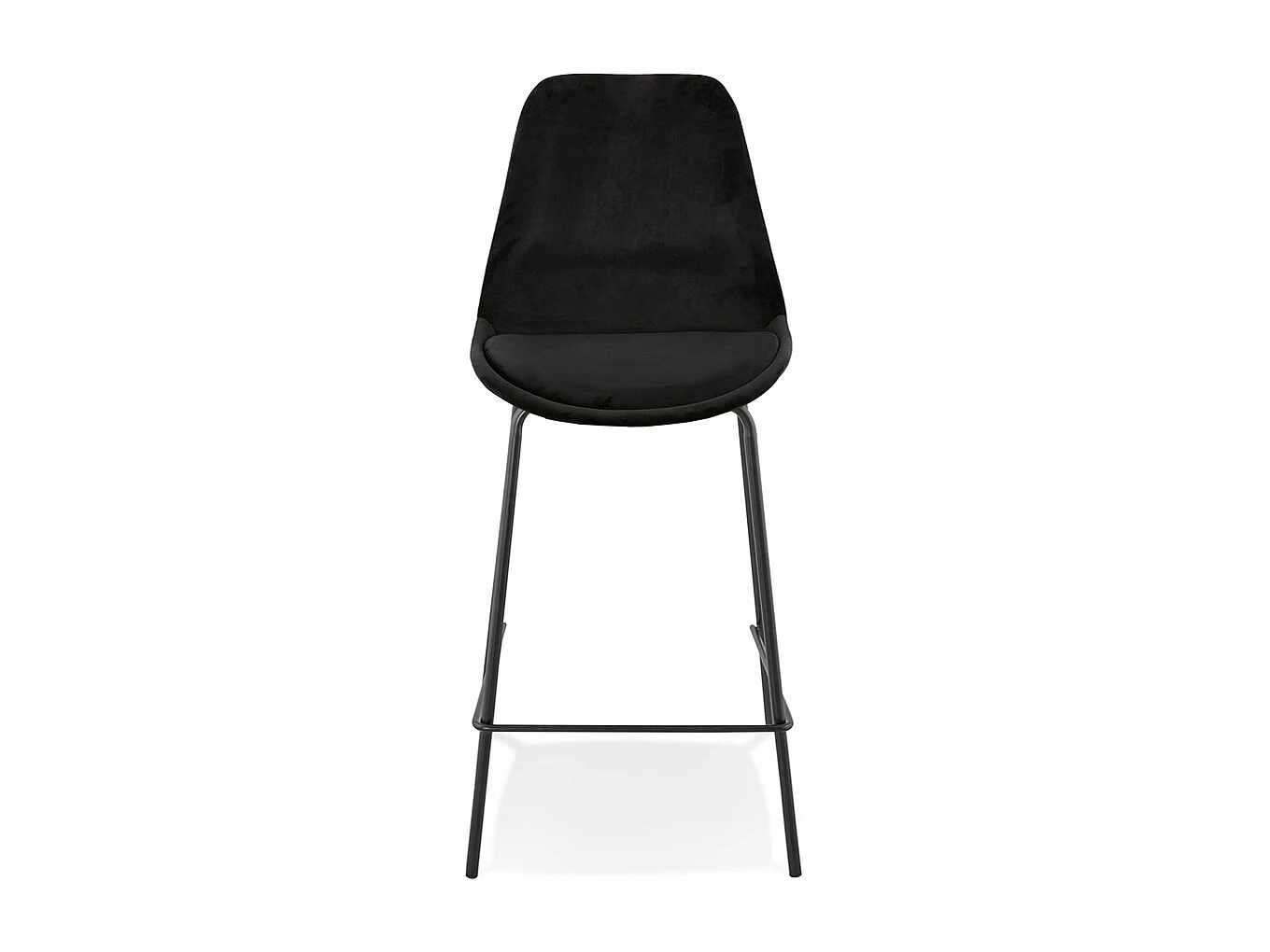 Tabouret de Bar en Velours "Lon" 105cm Noir