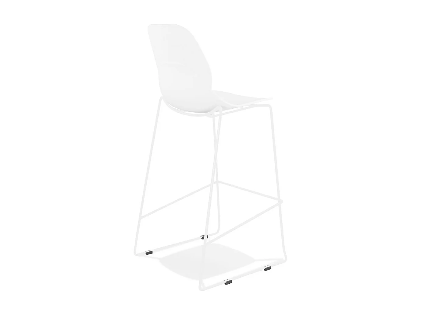 Stapelbarer Designer-Barhocker - BERLIN - wit - 51,5x52x111 cm