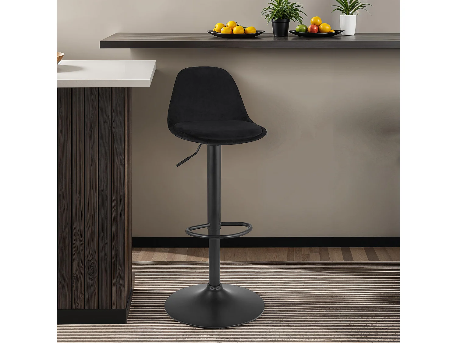 Verstellbarer Hocker - FINLEY - Schwarz - 45x45x87-107 cm