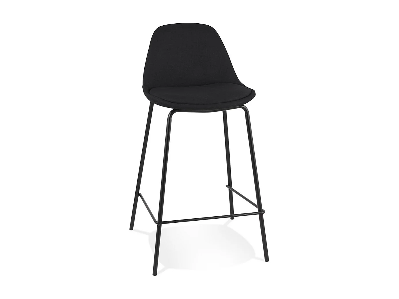Tabouret de Bar en Tissu "Vern" 89cm Noir