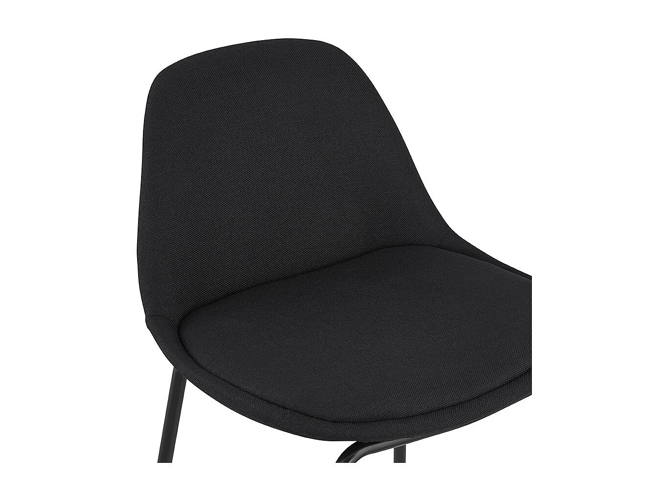Tabouret de Bar en Tissu "Vern" 89cm Noir