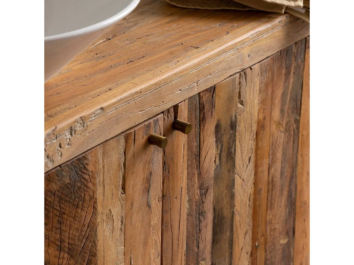 Meuble sous vasque en bois recyclé Naël