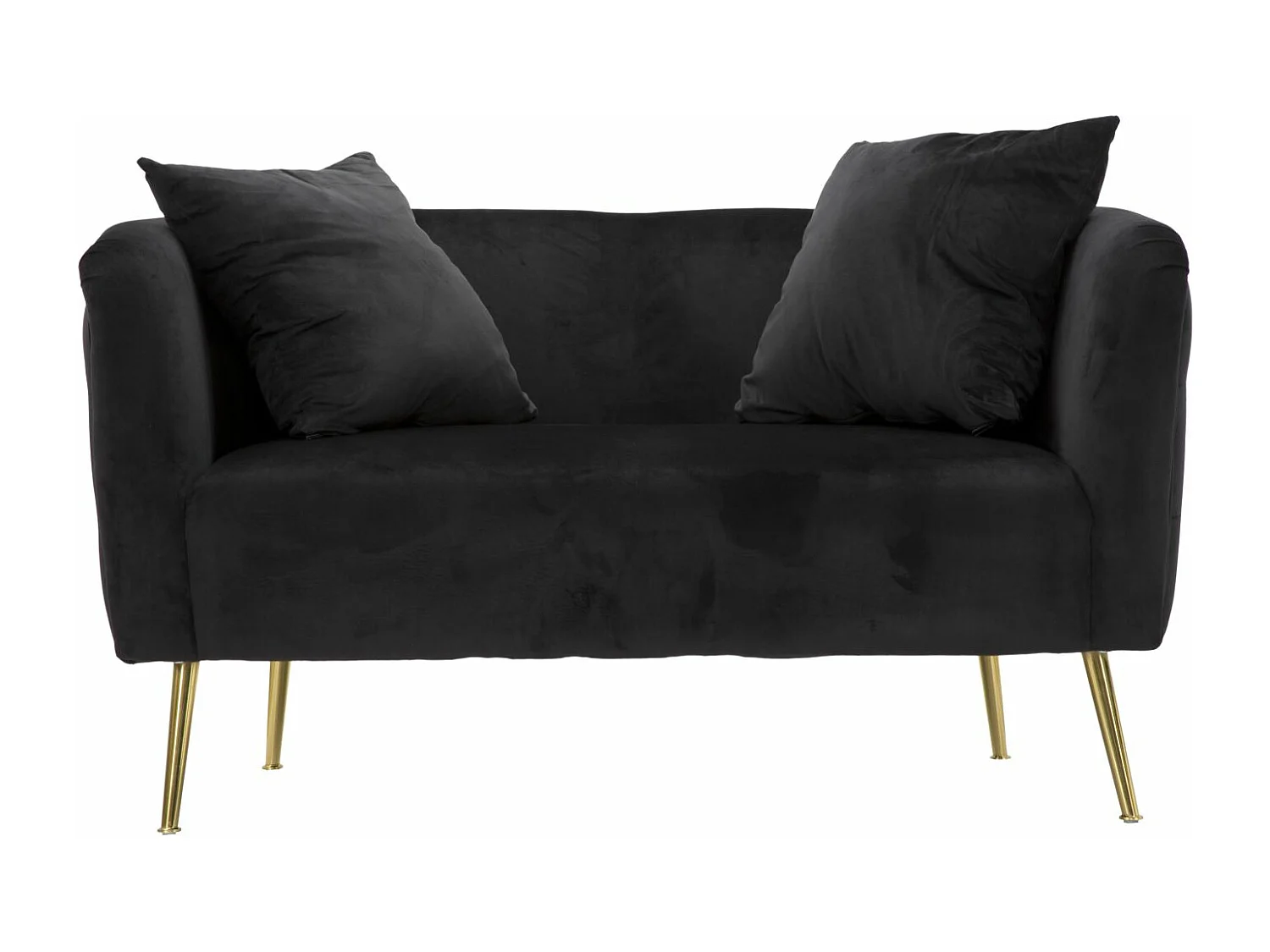 Canapé 2 Places en Velours "Bucarest" 127 cm Noir