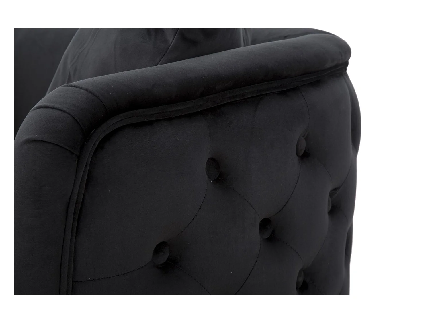 Canapé 2 Places en Velours "Bucarest" 127 cm Noir