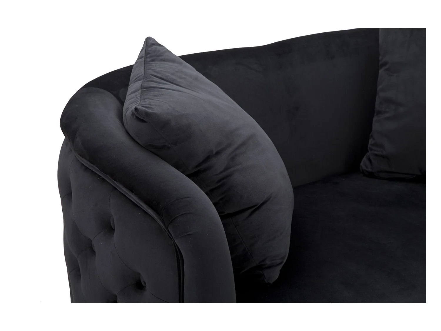 Canapé 2 Places en Velours "Bucarest" 127 cm Noir
