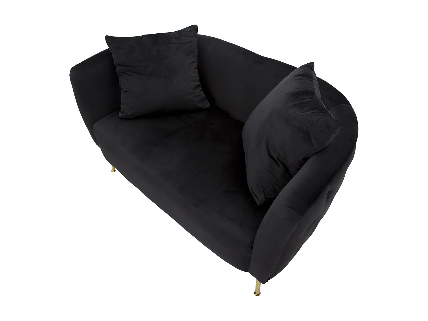 Canapé 2 Places en Velours "Bucarest" 127 cm Noir