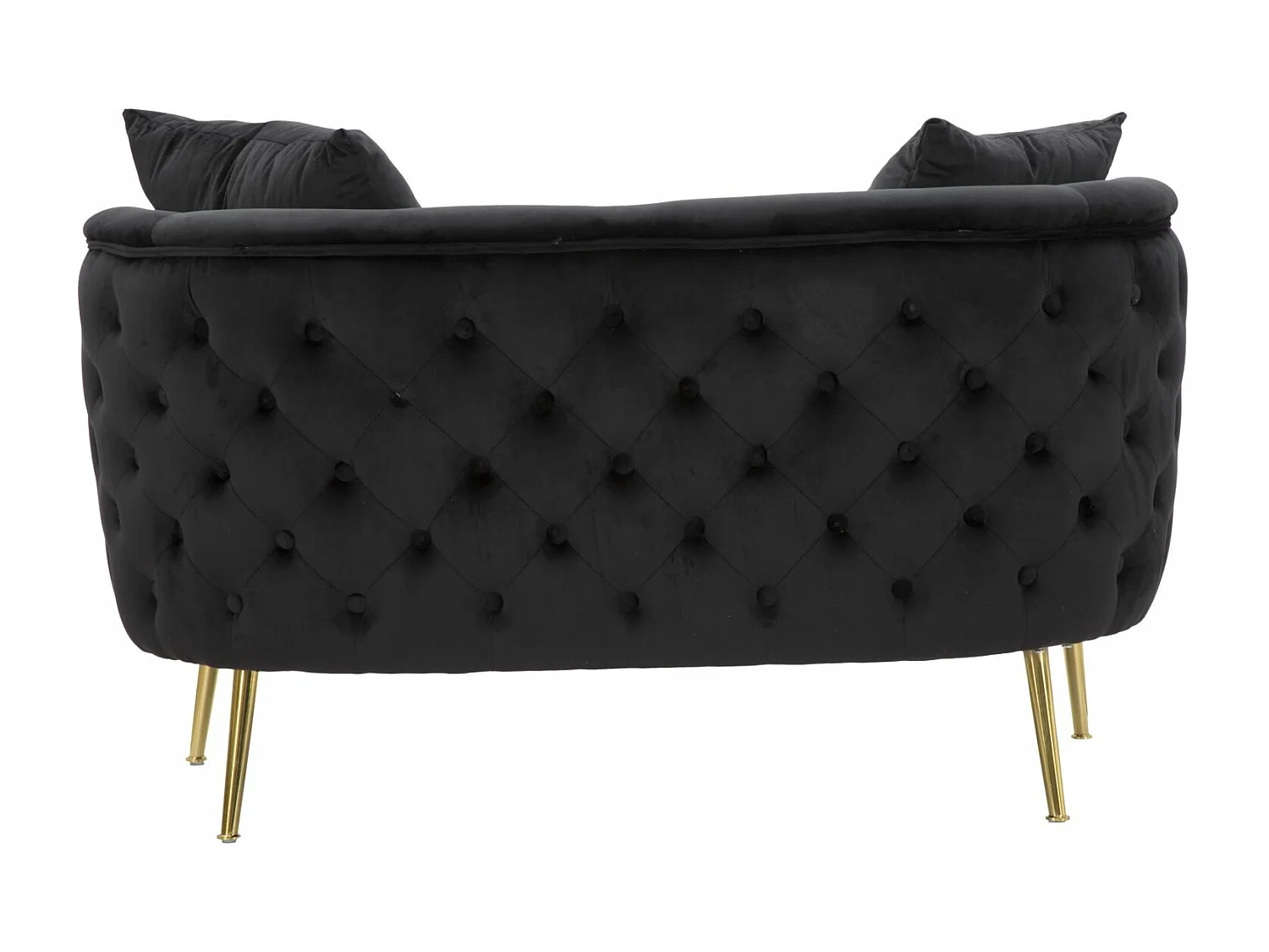 Canapé 2 Places en Velours "Bucarest" 127 cm Noir