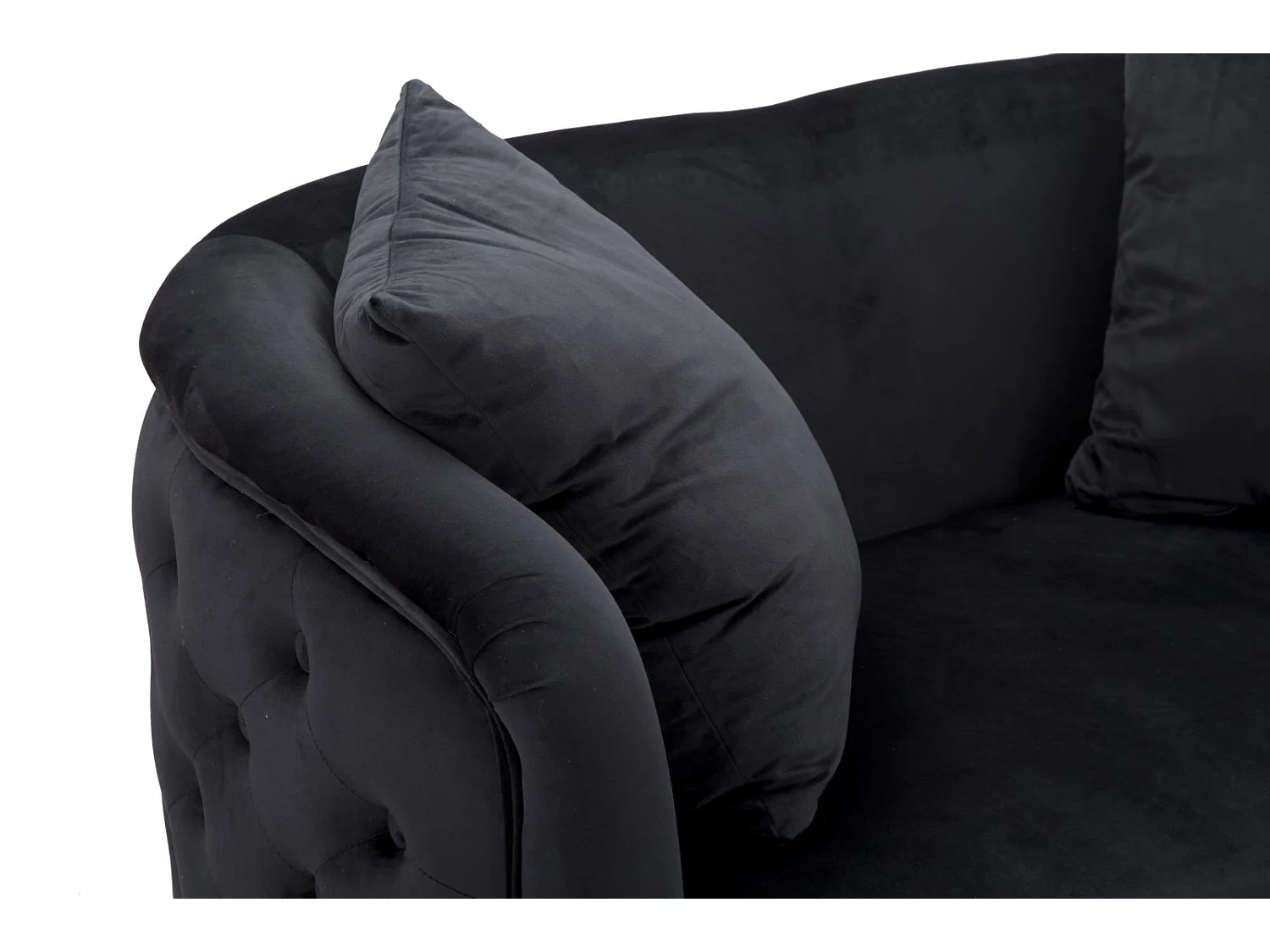 Canapé 2 Places en Velours "Bucarest" 127 cm Noir