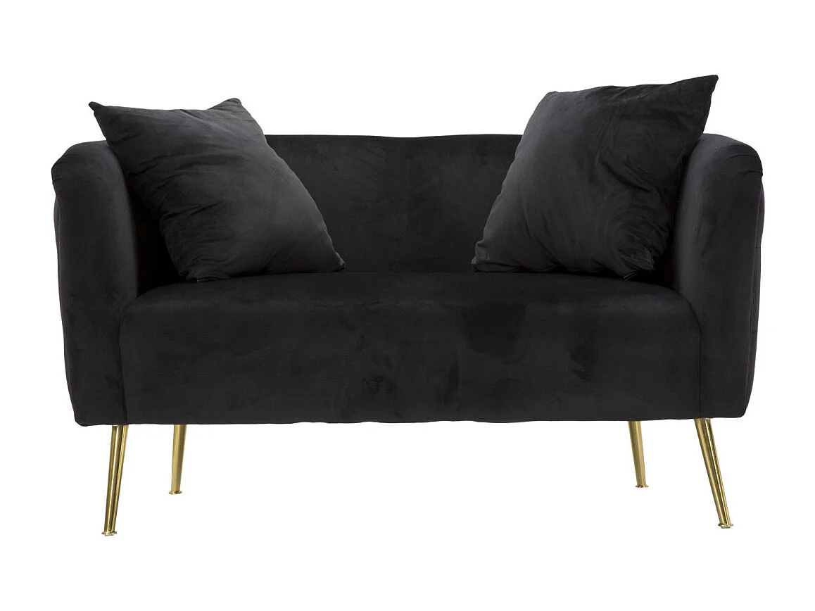 Canapé 2 Places en Velours "Bucarest" 127 cm Noir