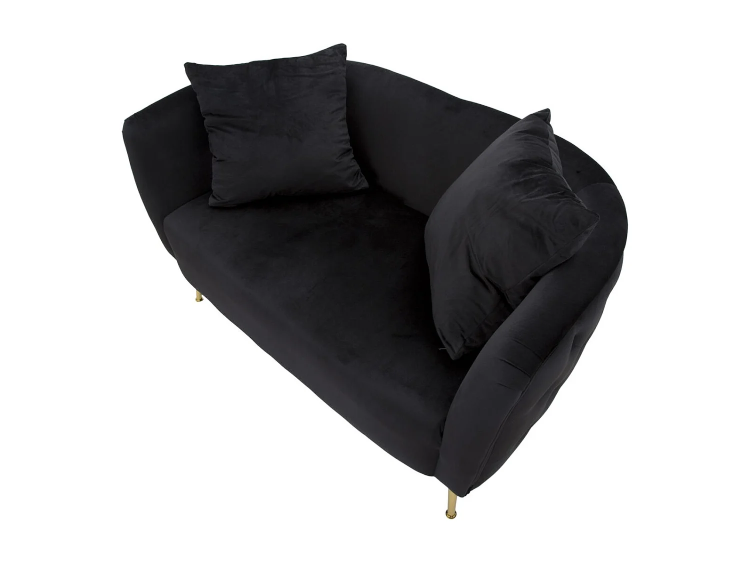 Canapé 2 Places en Velours "Bucarest" 127 cm Noir