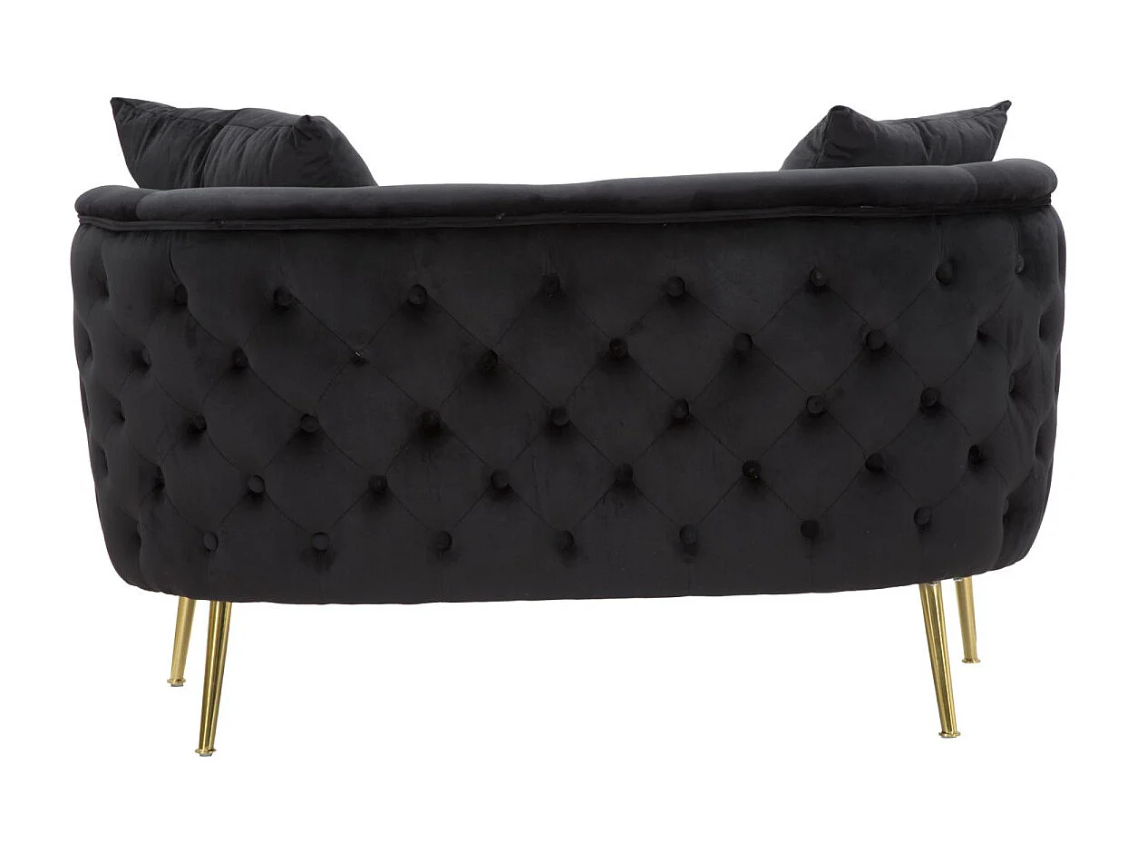 Canapé 2 Places en Velours "Bucarest" 127 cm Noir