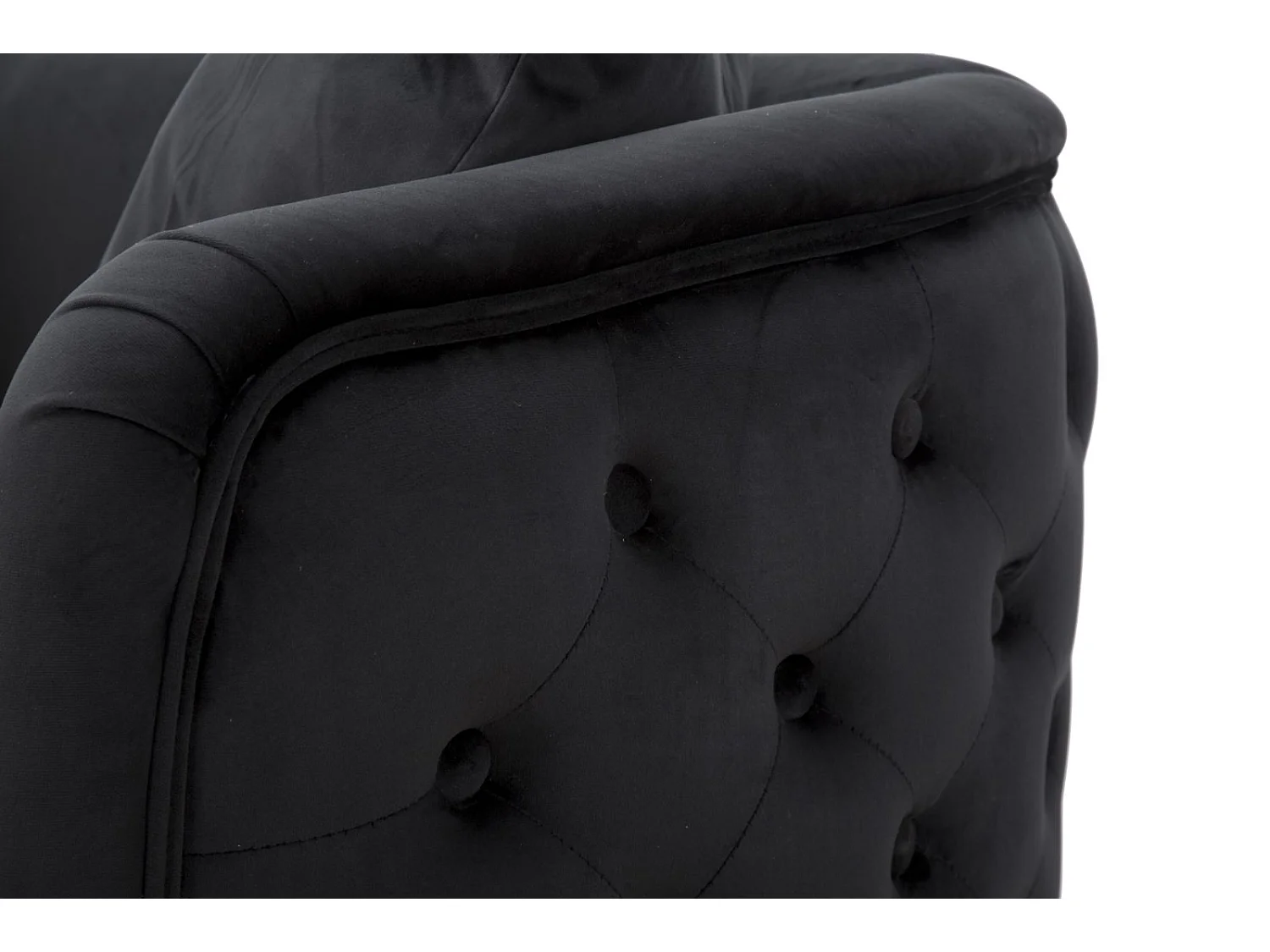 Canapé 2 Places en Velours "Bucarest" 127 cm Noir