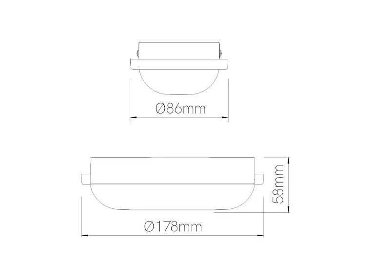 Plafoniera ovale ZIBOR a led stagna IP65 12W