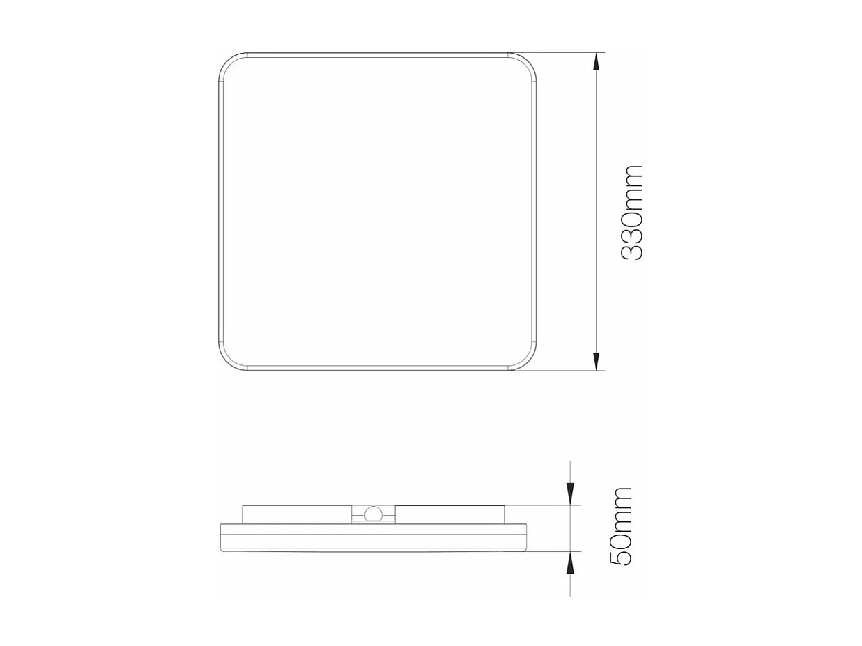 Plafonnier LED carré 25W CCT Switch IP54