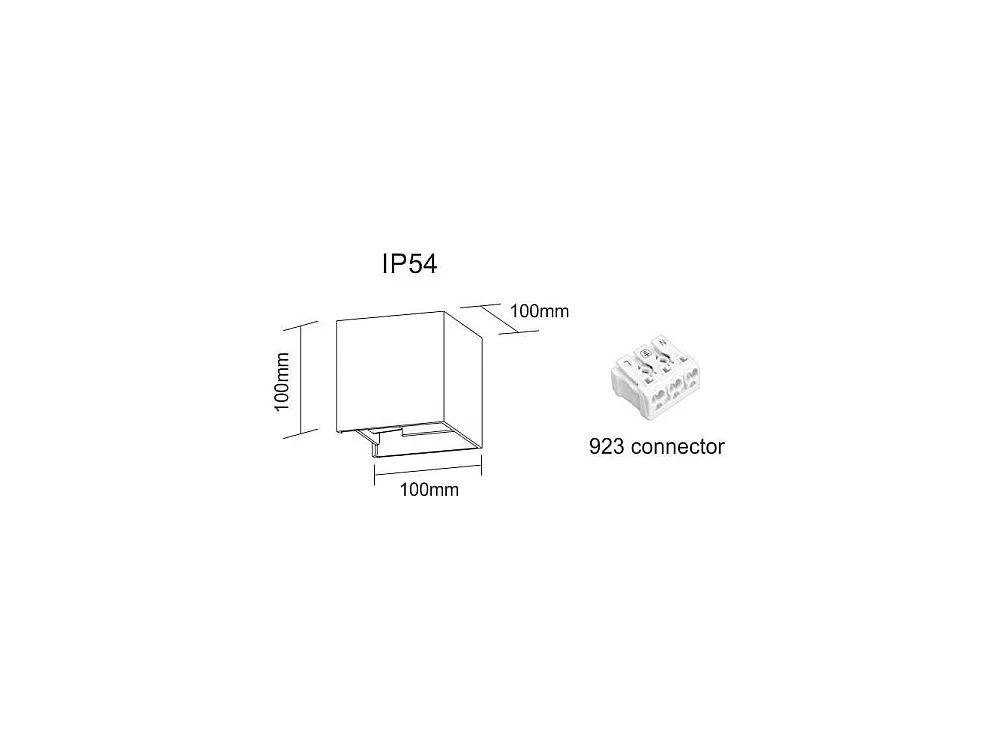 Aplique LED preto IP54 6,8W com aletas ajustáveis 4000k