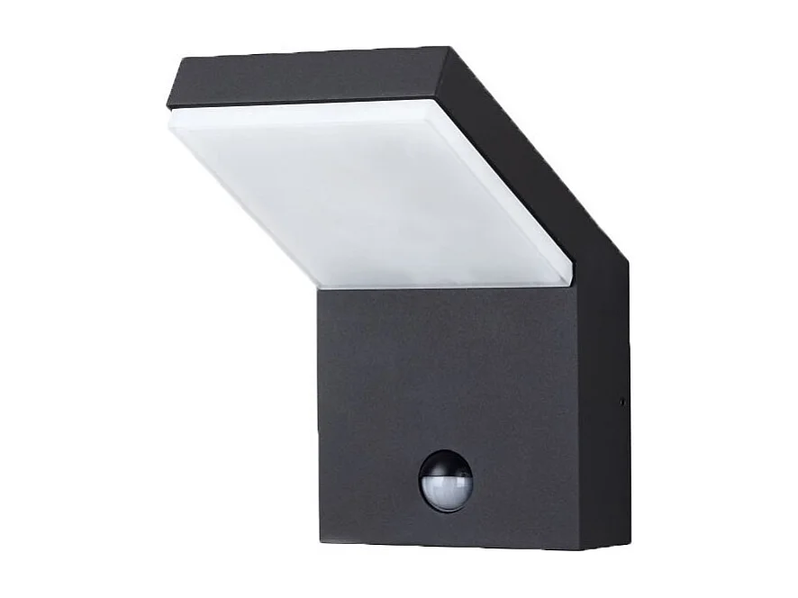 Aplique LED IP54 18W com sensor preto 4000k