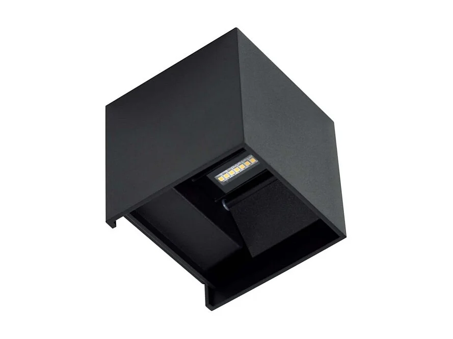 Aplique LED preto IP54 6,8W com aletas ajustáveis ​​3000k