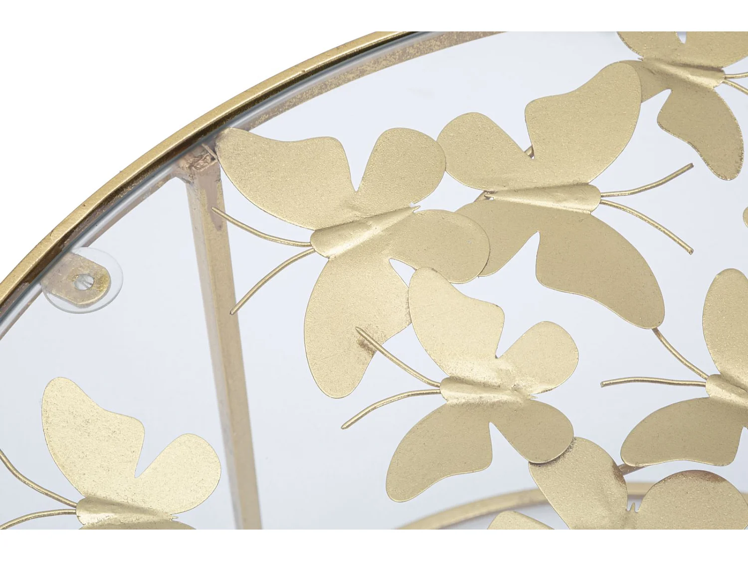 Table Basse en Verre "Butterfly" 60cm Or