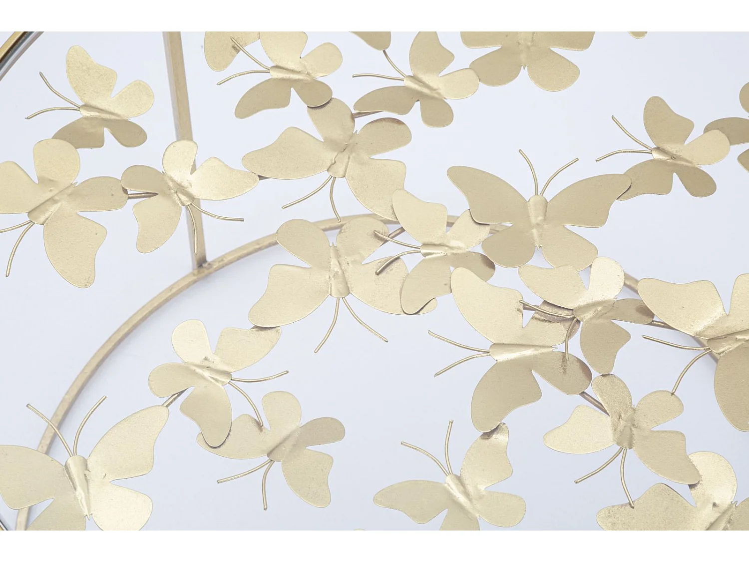 Table Basse en Verre "Butterfly" 60cm Or