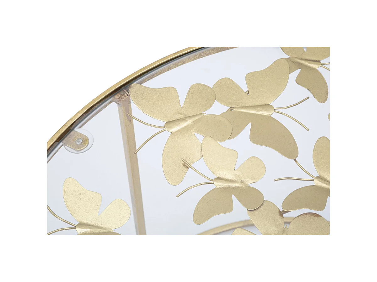 Table Basse en Verre "Butterfly" 60cm Or