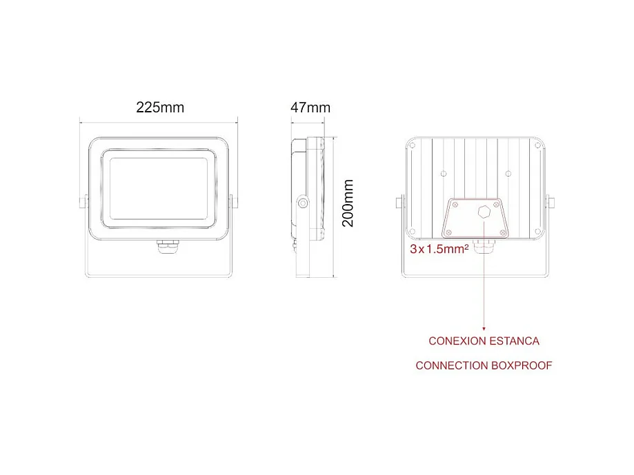 SKY 30W IP65 LED-Strahler, Cortenfarbe 3000K