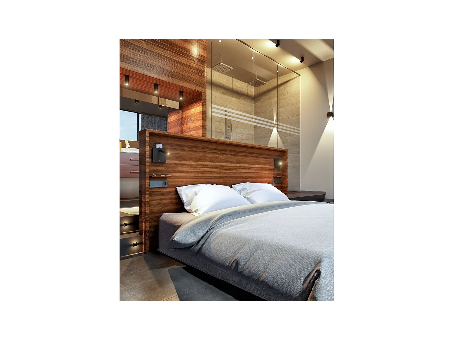 4W LED-bedwandlamp met USB-inductieopladen en zwart aanraaklicht