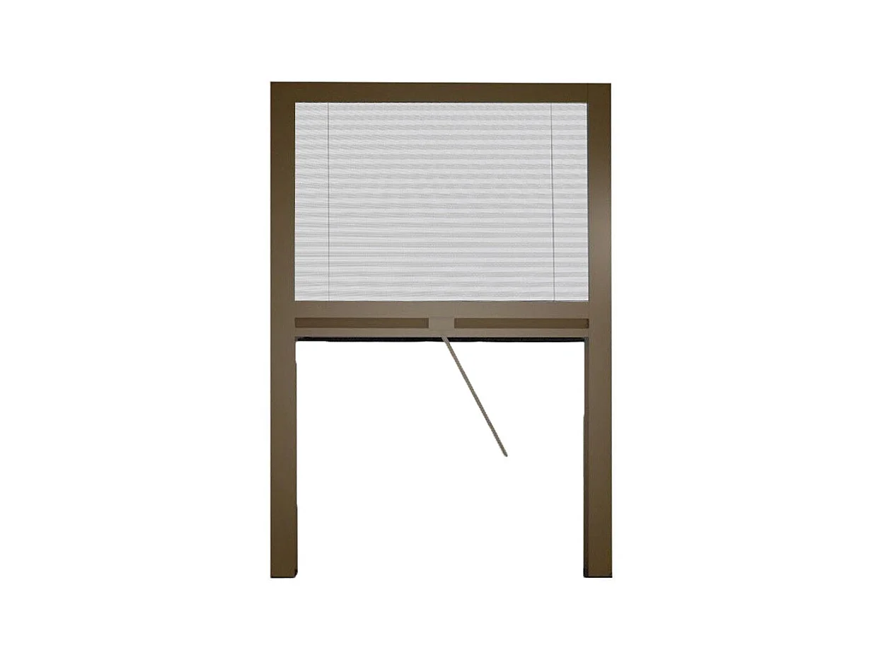 Moustiquaire plissée en kit réductible universel Mélodie pour fenêtre verticale 135x160 Bronze