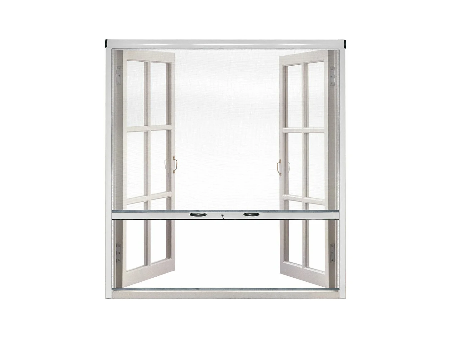 Moustiquaire enroulable en kit réductible universel pour fenêtres verticales EASY-UP Marron 100x170