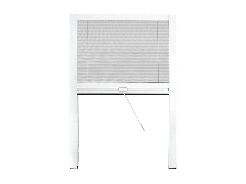 Moustiquaire plissée en kit réductible universel Mélodie pour fenêtre verticale 160x160 Blanc