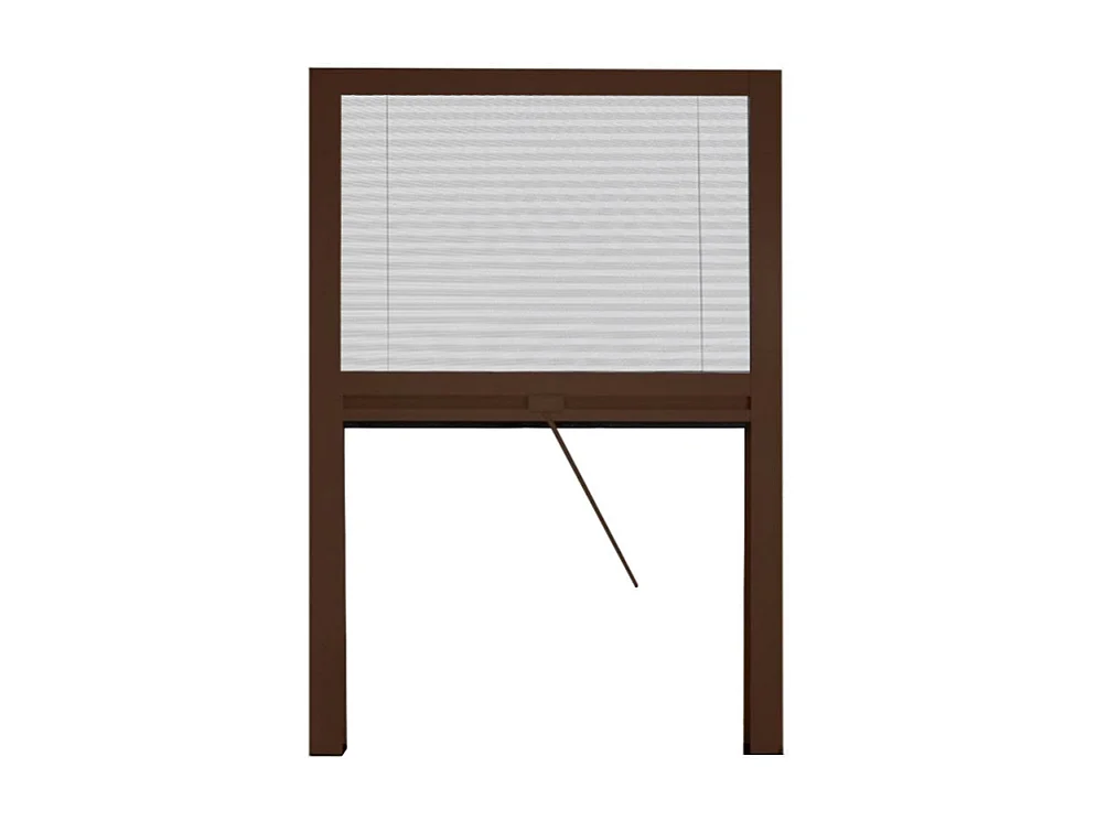 Moustiquaire plissée en kit réductible universel Mélodie pour fenêtre verticale 160x160 Marron