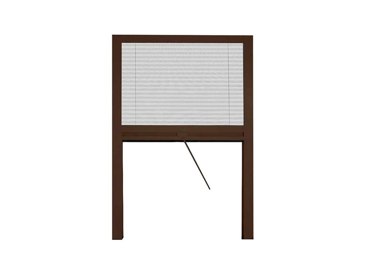 Moustiquaire plissée en kit réductible universel Mélodie pour fenêtre verticale 160x160 Marron