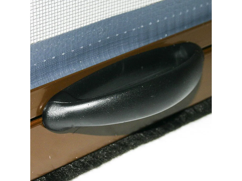 Moustiquaire à enroulement en kit réductible universel pour fenêtres verticales EASY-UP Marron 80x170