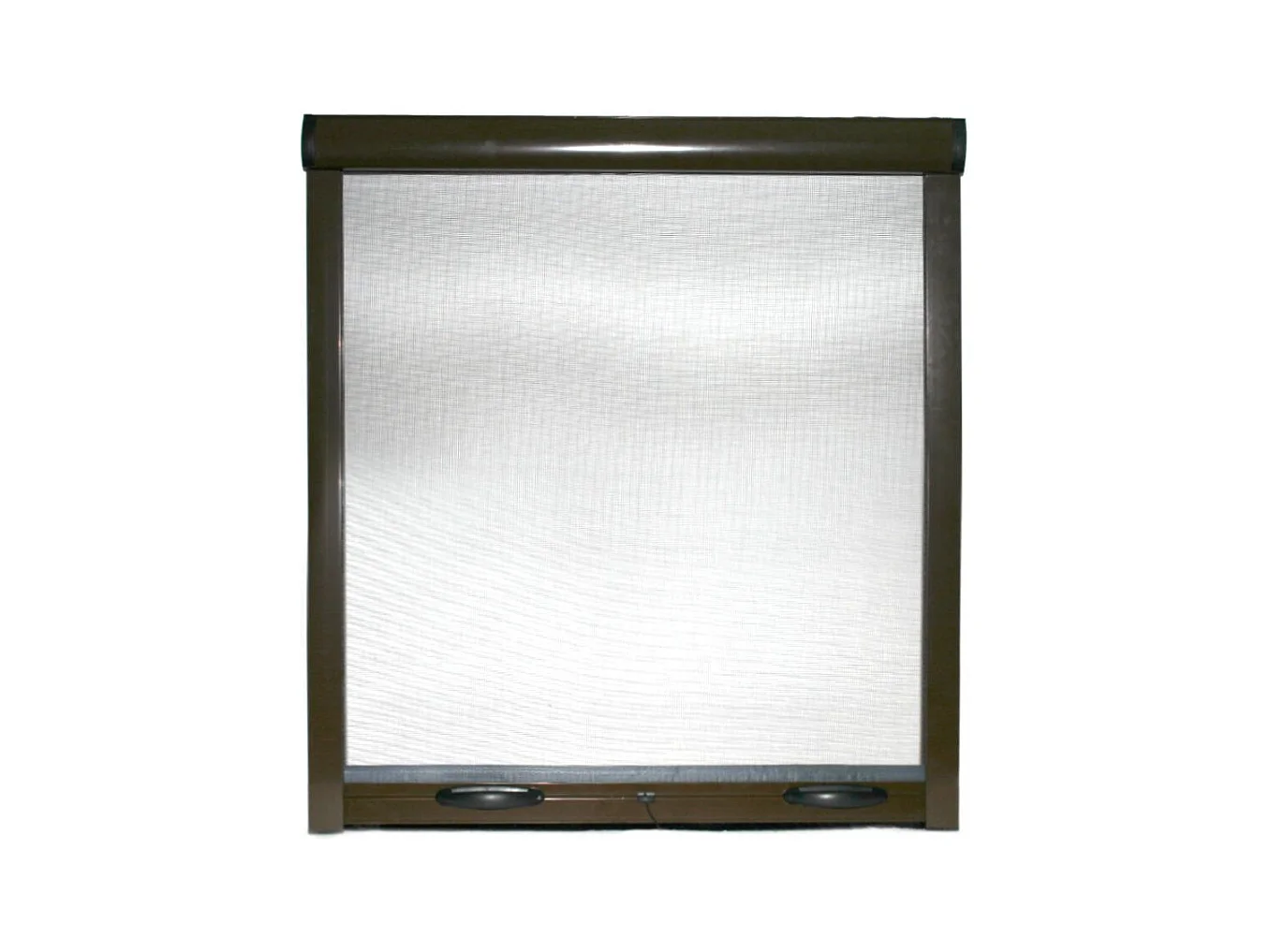 Moustiquaire à enroulement en kit réductible universel pour fenêtres verticales EASY-UP Marron 80x170