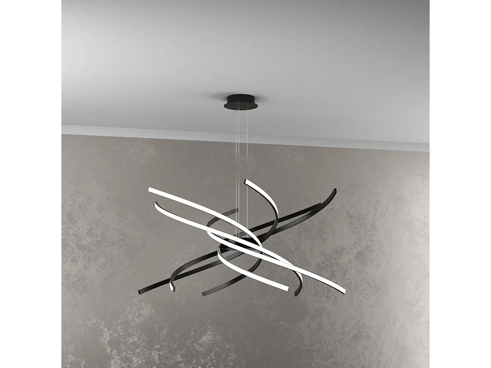 Lustre LED moderne Top Light Tornado 69W 4450LM 1163/S80 Noir