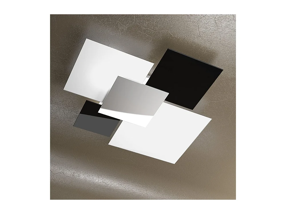 Plafonnier moderne 1088/90-NE Verre Blanc et Noir 4xE27