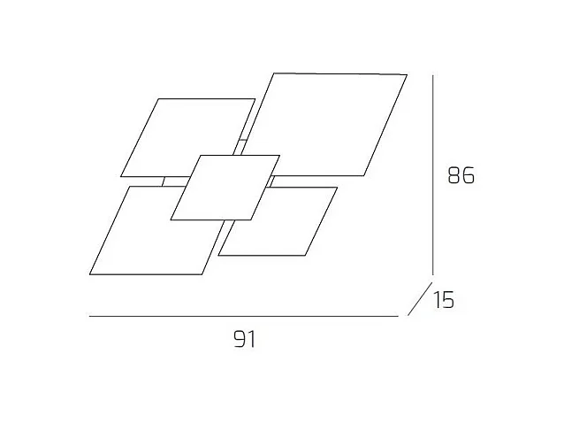Plafonnier moderne 1088/90-NE Verre Blanc et Noir 4xE27